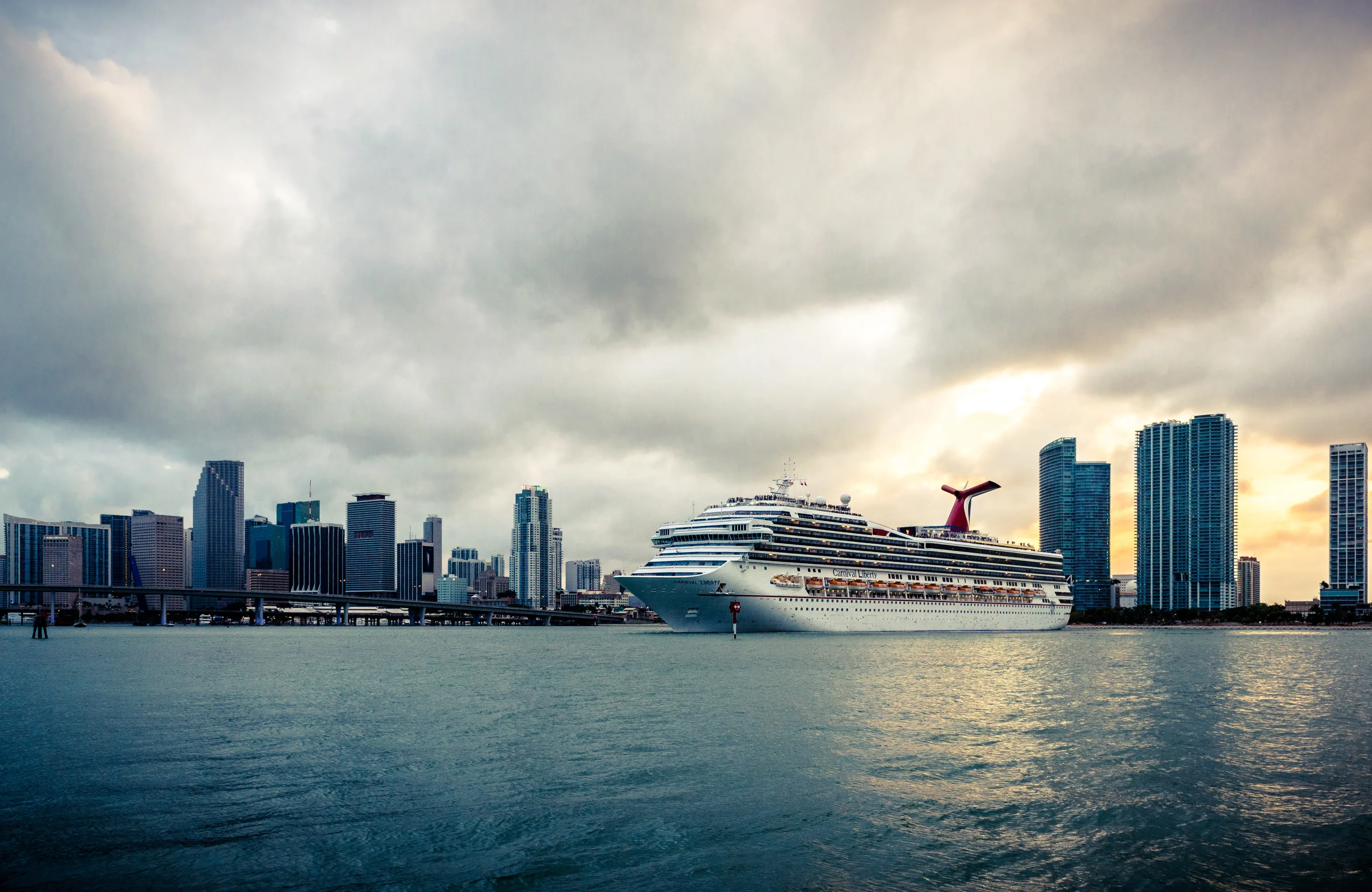 Luxury cruise at sea